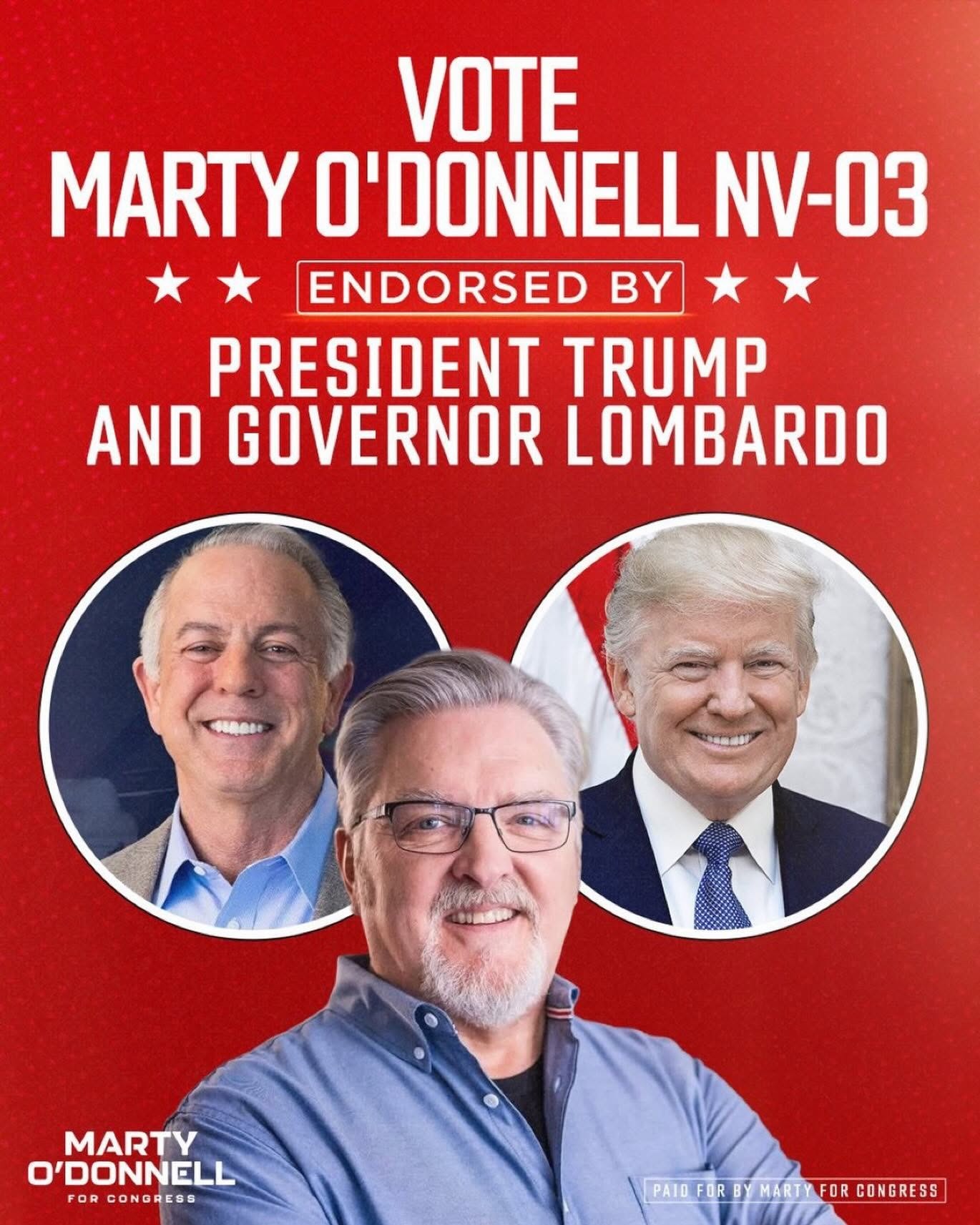 Governor Joe Lombardo Endorses Marty O’Donnell for Nevada’s 3rd Congressional Seat Governor Joe Lombardo Endorses Marty O’Donnell for Nevada’s 3rd Congressional Seat